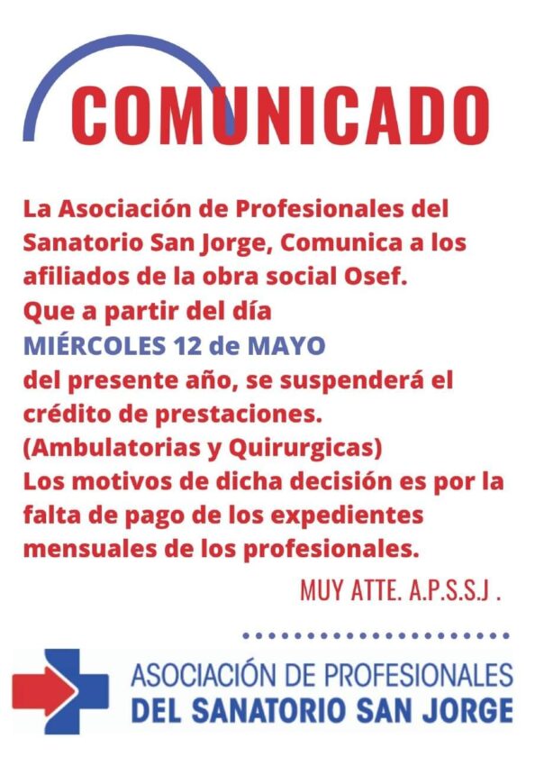 Por falta de pago de OSEF: Además de remedios, ahora sin atención en la Clínica