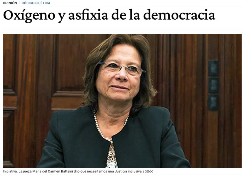 Con la firma de Gustavo Béliz, Perfil publica una nota destacando el trabajo de la Jueza María del Carmen Battaini