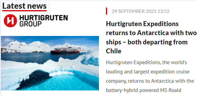 Hurtigruten Expeditions anunció que traslada sus operaciones de Ushuaia a Punta Arenas