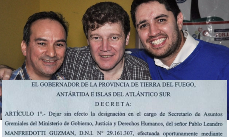 El Gobernador Gustavo Melella echó a Manfredotti