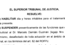 VIOLENCIA DE GÉNERO. El STJ suspendió al relator Guzmán y lo desafectó de sus funciones.