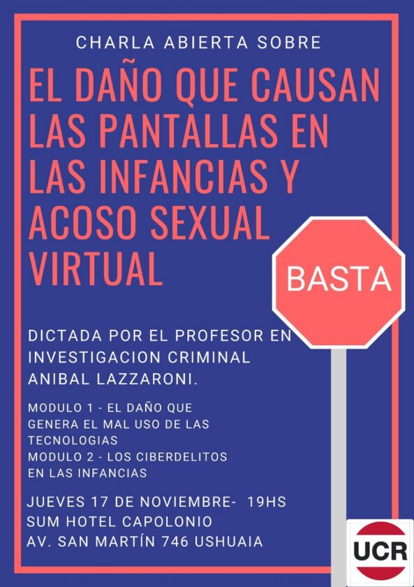GROOMING. Preocupantes cifras de acoso sexual virtual en Tierra del Fuego 1 charla grooming