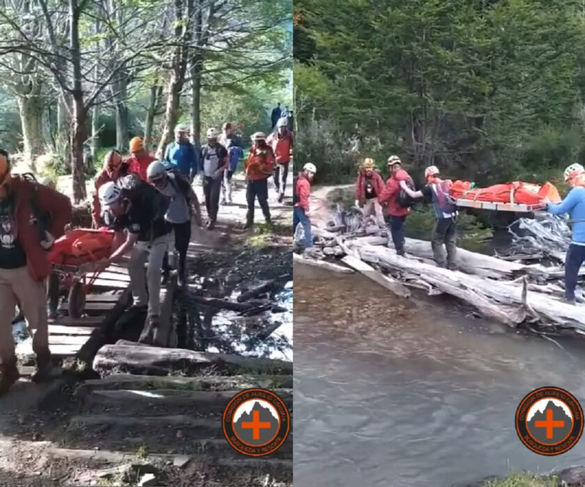 COMISIÓN DE AUXILIO. Una mujer debió ser rescatada en Cascada de los Amigos