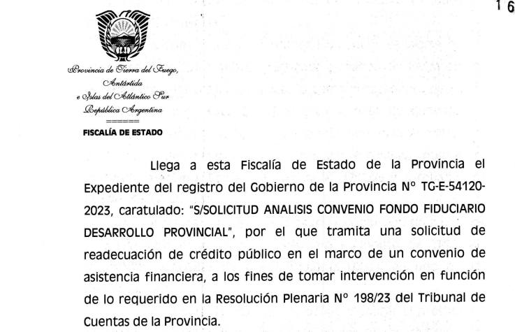 PRÉSTAMO DEL FFDR. Sin objeciones de Fiscalía de Estado para reestructurar deuda por $ 3.600 millones