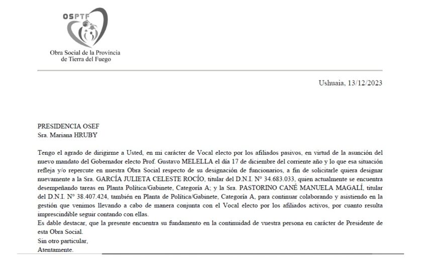 EN PLENA CRISIS. Director de la OSEF por el SUTEF pidió nuevas designaciones políticas