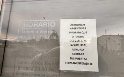 Aerolíneas cerró sus oficinas en el centro de Ushuaia