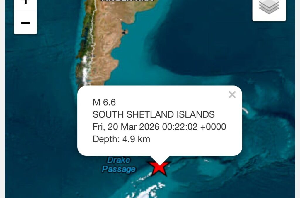 Fuerte sismo de 6,6 grados sacudió las islas Shetland del Sur