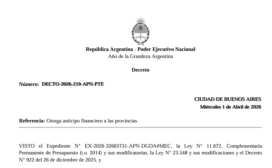 Con la coparticipación en caída, Nación habilitó anticipos para Tierra del Fuego y otras 11 provincias